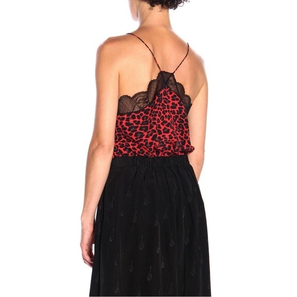 New! Zadig & Voltaire Christy SILK Top in the Red Leopard Print  ❤️ Small - Picture 2 of 15